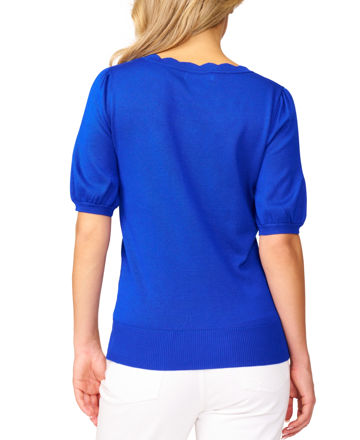 Melissa Paige Women's Scalloped Short-Sleeve Sweater