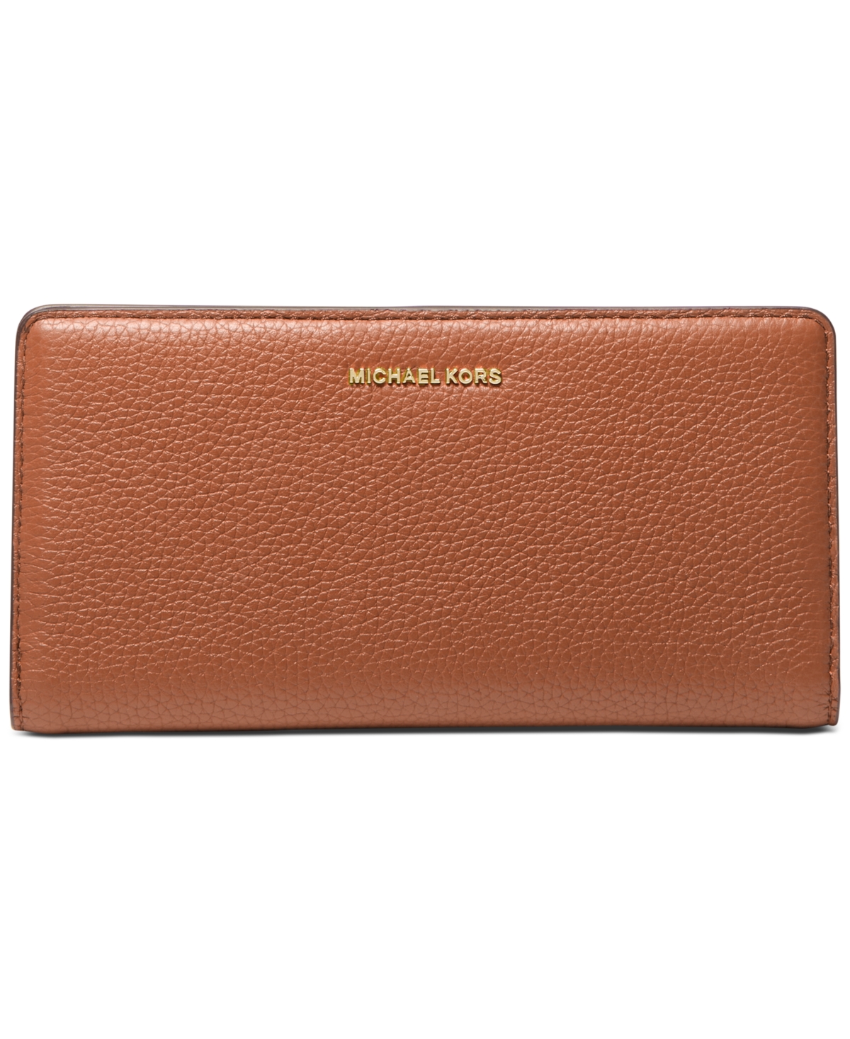 Michael Kors Michael  Bryant Large Slim Leather Snap Wallet In Luggage