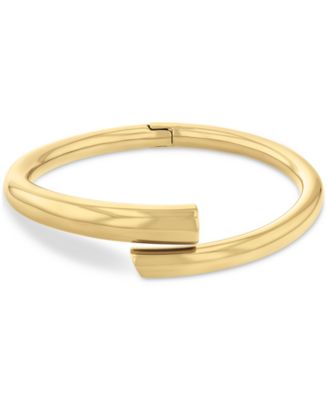 Silver-Tone CK Spiral Hinge Bracelet