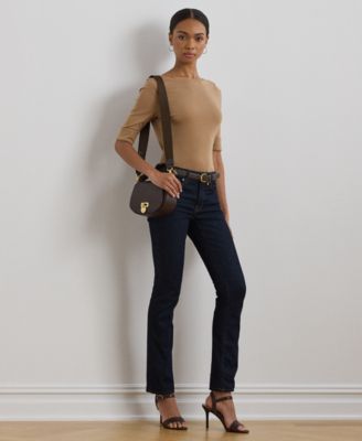 Petite Stretch Cotton Boatneck Tee