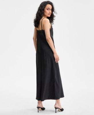 Women's Lace-Trim Satin Nightgown