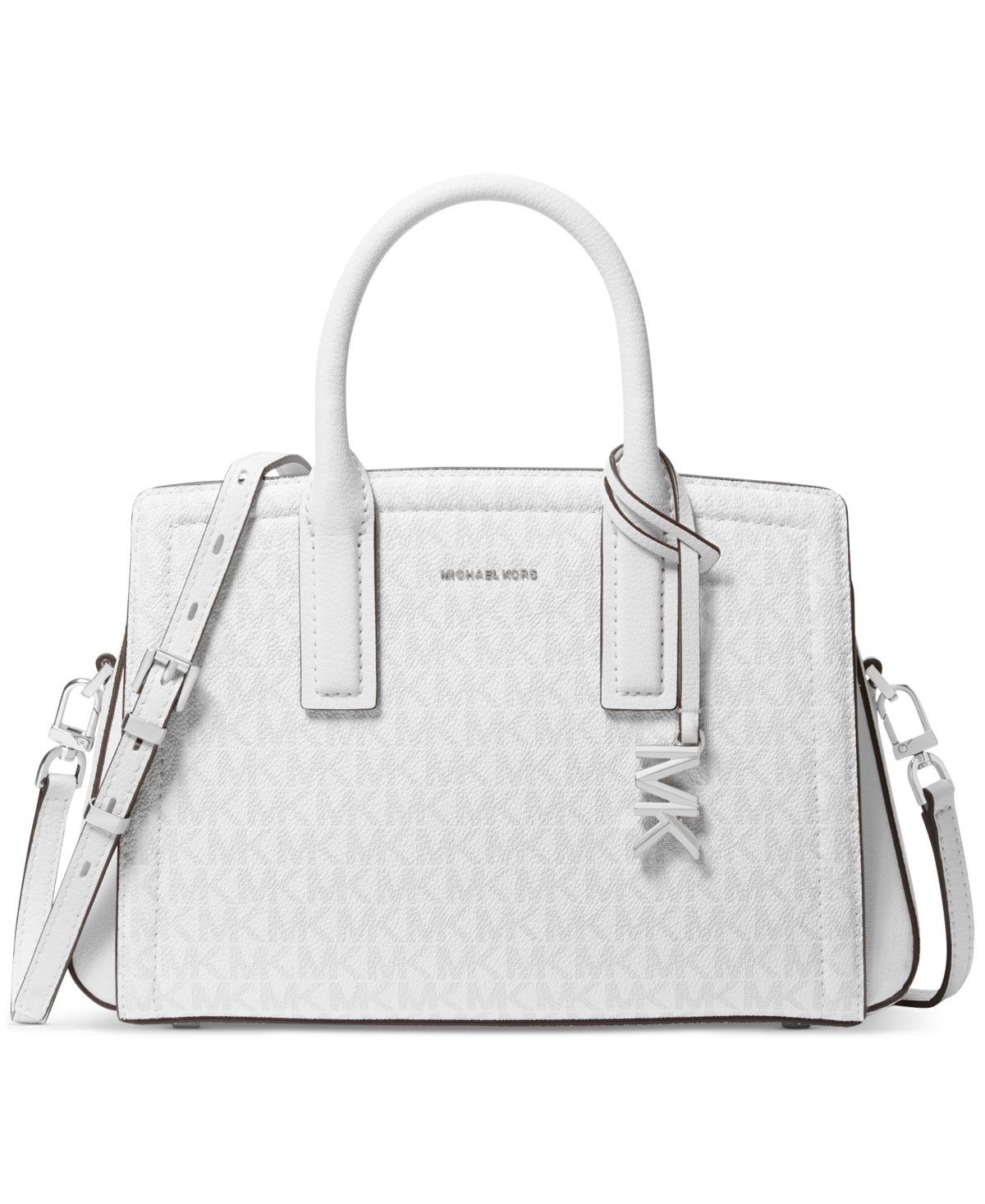 Michael Kors Michael  Laila Medium Satchel In Optic White,allum