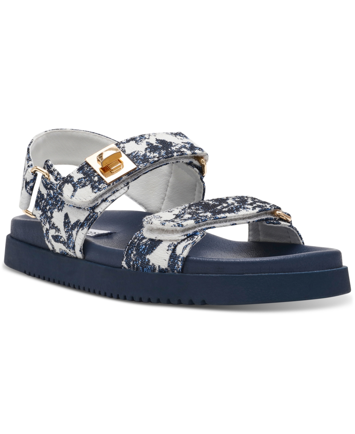 Steve Madden Women's Mona Slingback Footbed Sandals In Navy Toile Multi