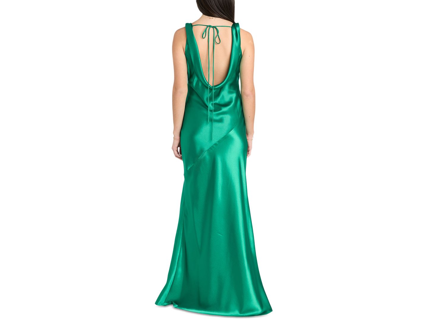 Женское платье Morgan & Company Juniors' Cowl-Back Charmeuse Gown, цвет: Изумрудный — фото 2