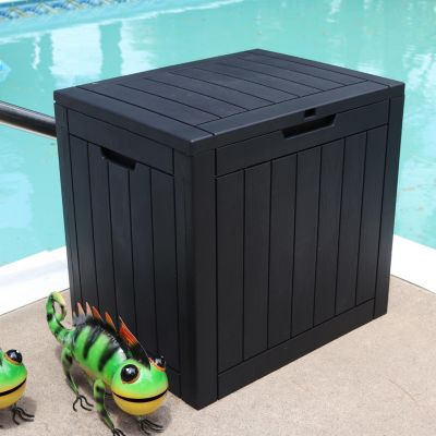 Lockable Outdoor Small Deck Box with Storage and Side Handles - 32-Gal.