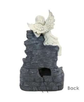 Outdoor Solar Powered Angel Falls Water Fountain with Battery Backup and Submersible Pump - 27"