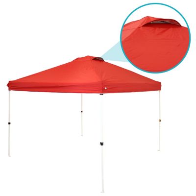 Premium Pop-Up Canopy with Rolling Carry Bag and Sandbags - 12' x 12' - Red