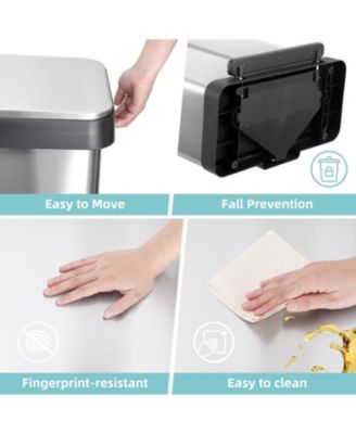 2 x 9.5 Gal (36L+36L) Trash Can, Dual Compartments Garbage Can