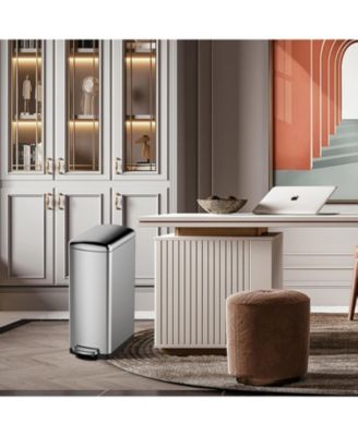 8 Gallon (30L) Slim Kitchen Trash Can, Stainless Steel Garbage Can