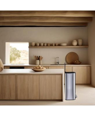 Kitchen Trash Can, Stainless Steel 50 Liter / 13 Gallon Garbage Can