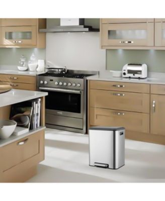 30 Liter / 8 Gallon Rectangular Hands-Free Dual Compartment Recycling Kitchen Step Trash Can