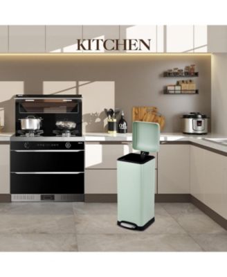 8 Gallon (30L) Step Trash Can, Stainless Steel Bathroom Garbage Can