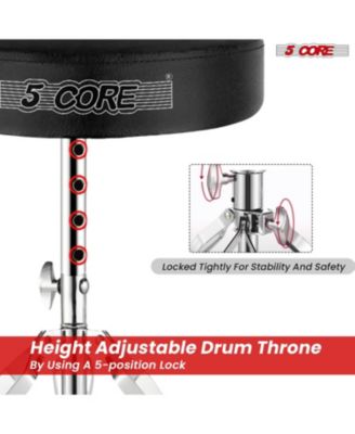 Drum Throne Adjustable Guitar Stool Padded Seat + Drum Practice Pad Snare Drumming Stand