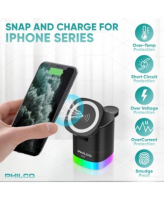 15W Fast Charging for Apple iPhone 16 15 14 13 12 11 MagSafe 3-in-1 Wireless Charging Station – Foldable Design, Charges Apple Watch & AirPods