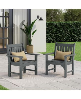 Outdoor Patio HDPE Adirondack Dining Arm Chairs (Set of 2)