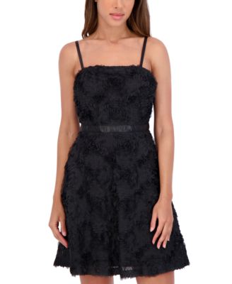 Women's Rosette Applique Sleeveless A-Line Dress