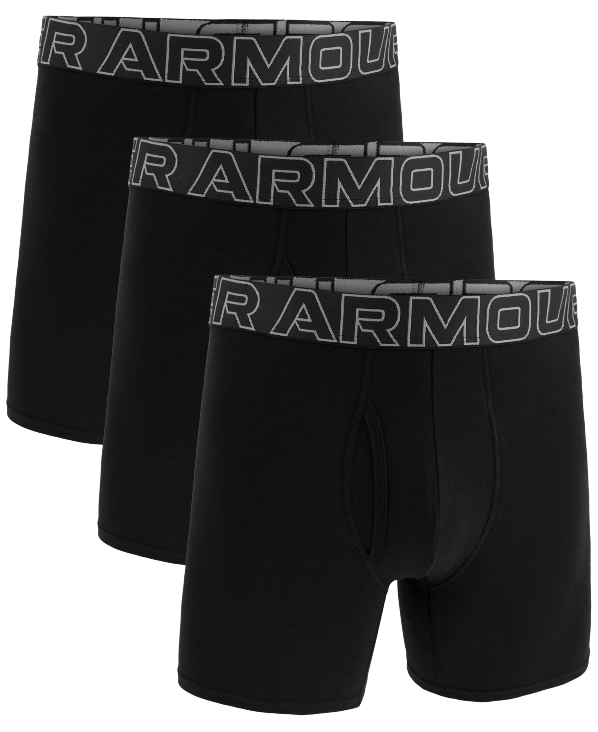 Men's 3-Pack Performance Solid 6" Boxer Briefs - Black