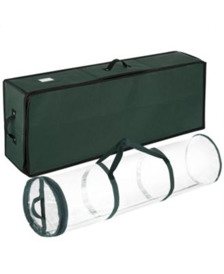 Christmas Wrapping Paper Storage Containers - Gift Wrapping Organizer Storage Fits Up to 22 Rolls of 40" - Gift Wrap Organizer with Interior Pockets, Tear Proof - Gift Wrap Storage - Silver