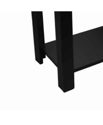 Wooden Chairside Table with Bottom Shelf and Block Legs Stylish and Functional Accent for Living Room or Bedroom