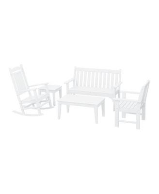 5-Piece HDPE Outdoor Patio Furniture Couch and Rocking Chair Set