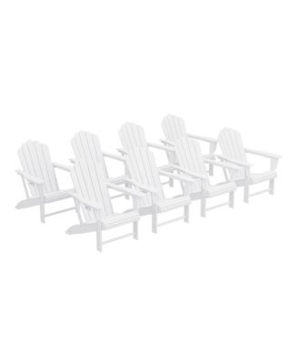 Set of 8 Outdoor Patio HDPE Adirondack Chairs with Cup Holders