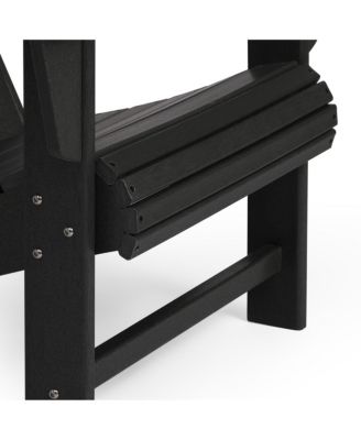 2-Piece Outdoor Patio HDPE Adirondack Chair With Ottoman and Cup Holder Set