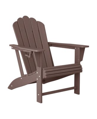 3-Piece Adirondack Chair with Cup Holder and Folding Ottoman and Table Set