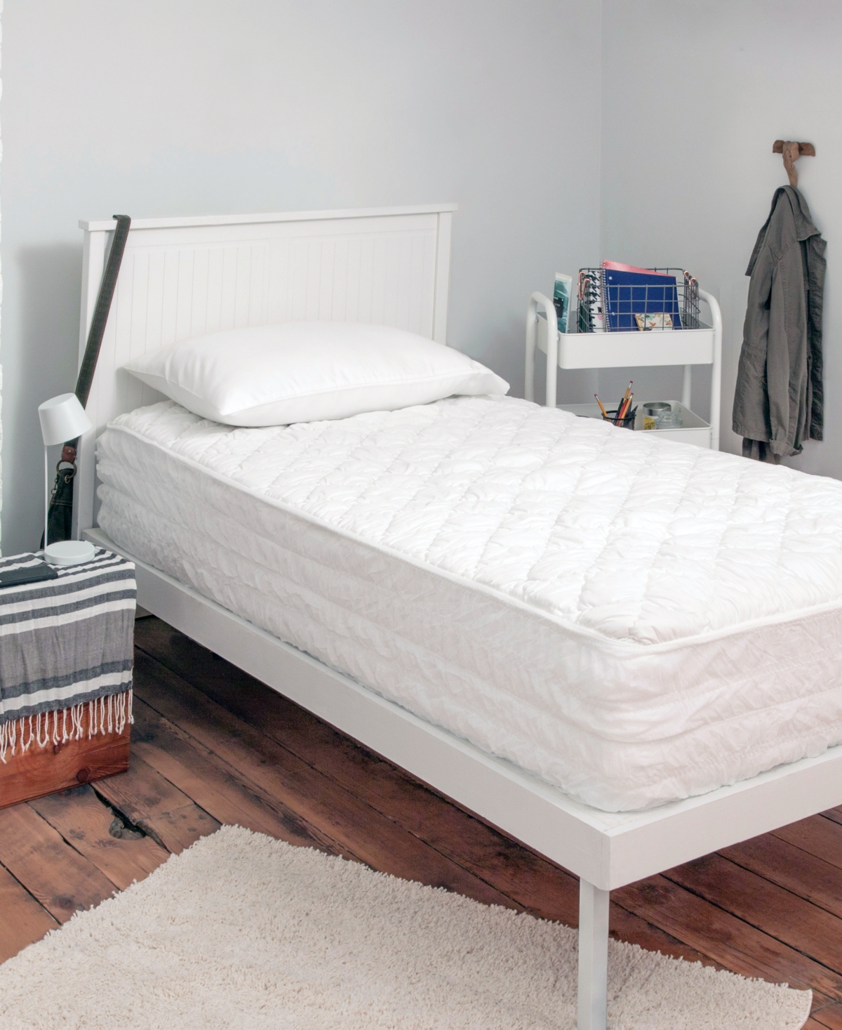 Downlite Triple Protection Plush Down Alternative Mattress Pad, Queen In White