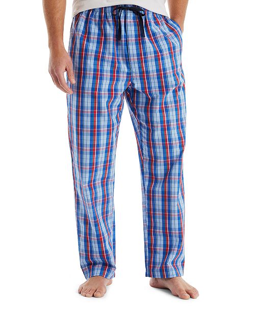 alfani Nautica Men's Plaid Poplin Sleep Pants Men's Fashion & Accessories