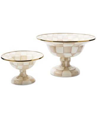 Mocha Check Large Compote Bowl