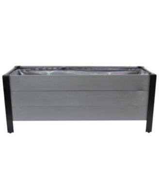 Acacia Wood Raised Garden Bed with Removable Planter Bag - 14.75" H