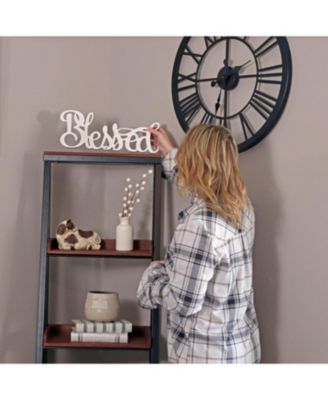 Indoor 4-Shelf Acacia Wood Ladder Bookshelf - 59.75" H