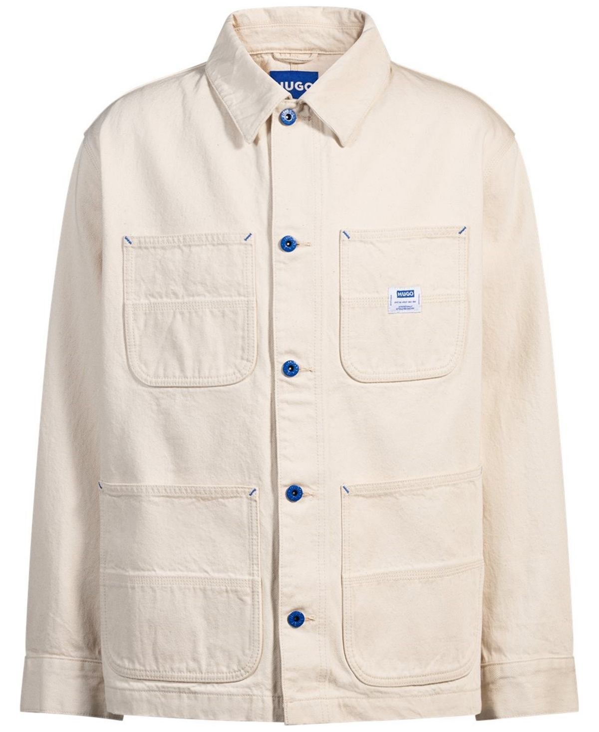 Hugo by Hugo Boss Men's Cotton Relaxed Shirt Jacket - Light Beige