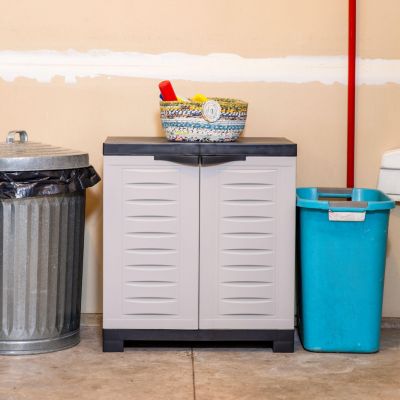 Versatile Plastic Storage Cabinet with Adjustable Shelf