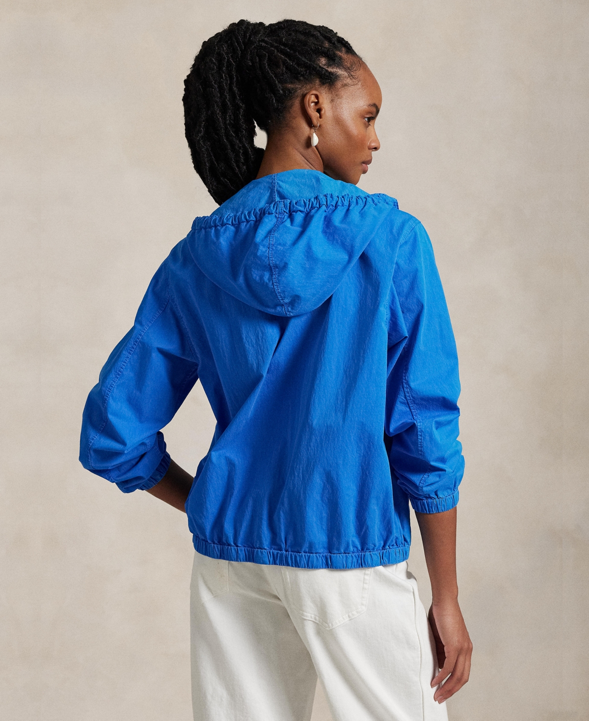 Polo Ralph Lauren Twill Hooded Jacket In Blue