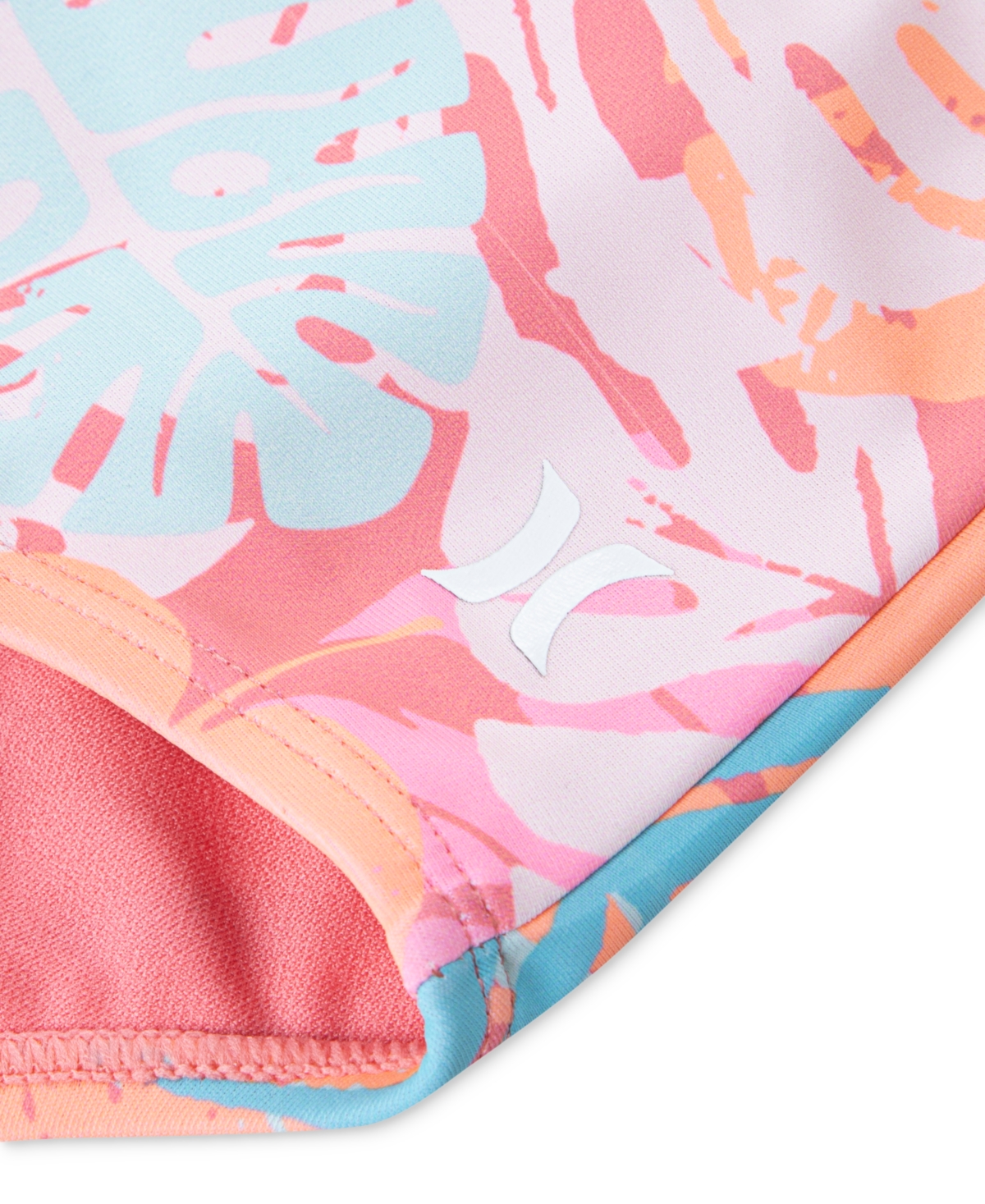 Shop Hurley Big Girls Halter Monokini Swimsuit In Sunset Coral,multi