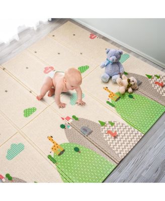 (78" x 70") Foldable Play Mats with Travel Bag - for Babies, Toddlers, and Kids Playtime & Tummy Time