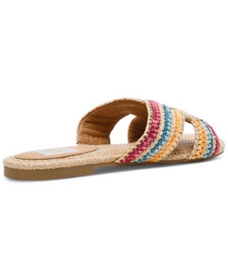Women's Geeya Raffia Criss Cross Strap Slide Sandals