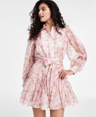 En Saison Women's Josette Blouson-Sleeve Mini Dress - Macy's