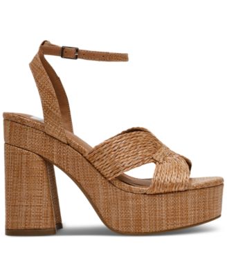 Women's Waylan Raffia Platform Crossband Dress Sandals