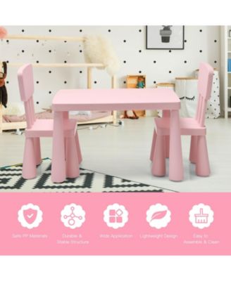 Kids 3 Pieces Multi Activity Play Dining Study Table and Chair Set