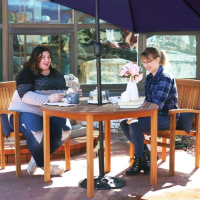 Outdoor Meranti Wood with Teak Oil Finish Wooden Round Patio Family Dining Table - 42" - Brown