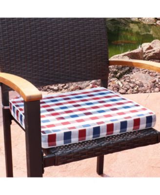 Square Indoor/Outdoor Seat Cushions with Ties - 17" Square x 2" Thick - Americano - 2-Pack