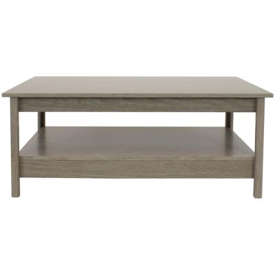MDF Indoor Coffee Table with Lower Shelf - 16" H - Thunder Gray