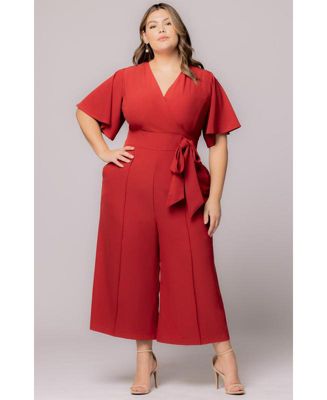 Plus Size Evelyn Cropped Wide Leg Jumpsuit