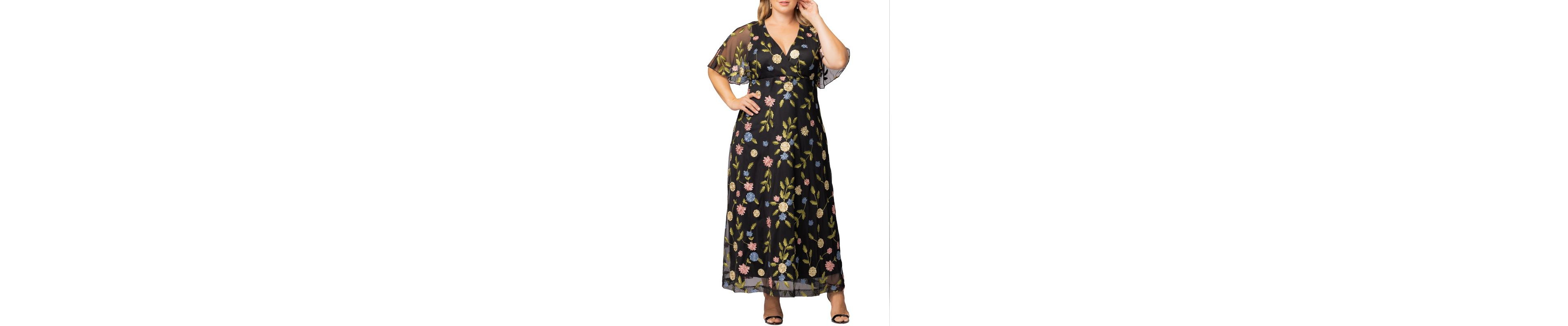 Kiyonna Women's Plus Embroidered Elegance Evening Gown