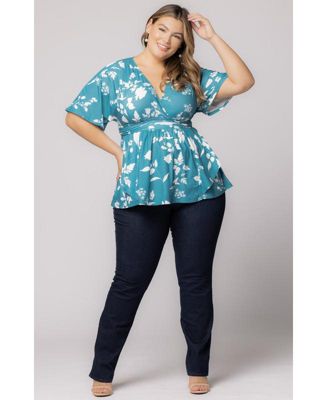 Plus Size Encore Short Sleeve Printed Top