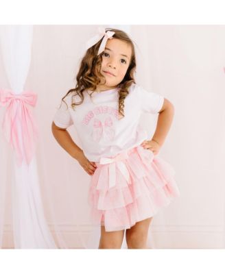 Baby Girls Sister Bow Short Sleeve T-Shirt