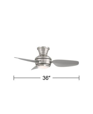 36" Whirl Modern Indoor Outdoor Ceiling Fan 3 Blade LED Light Remote Control Brushed Nickel Finish Bedroom Patio Hugger