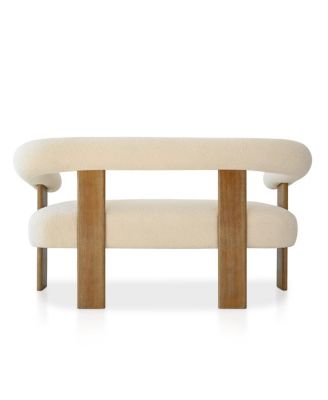 Curved Boucle Loveseat Sofa, Upholstered 2-Seater Modern Accent Couch for Living Room